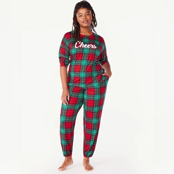 Nwt Joyspun Women’s Long Sleeve Tee and Joggers, 2-Piece Pajama Set, Size 2XL - Picture 1 of 7